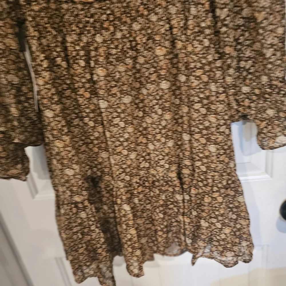 Bohme Lotte Mini Brown & Tan Long Sleeve Dress Sz L
